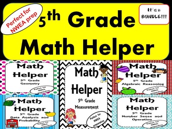 Preview of NWEA- Fifth  Grade Helper- MATH BUNDLE