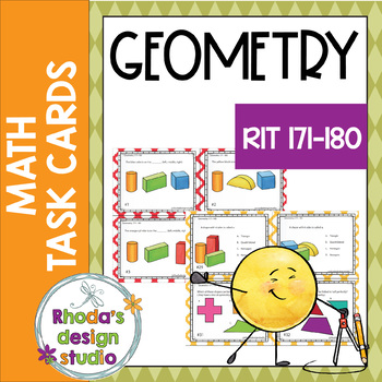 Preview of Geometry NWEA MAP Prep Math Practice Task Cards RIT Band 171-180 Interventions