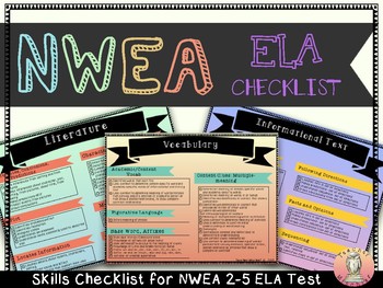 Preview of NWEA MAP 2-5 Test: ELA Checklist in Color