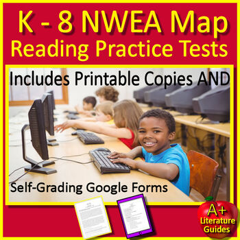 Preview of NWEA Map Reading Test Prep Practice Testing Printable and Google Grades K – 8