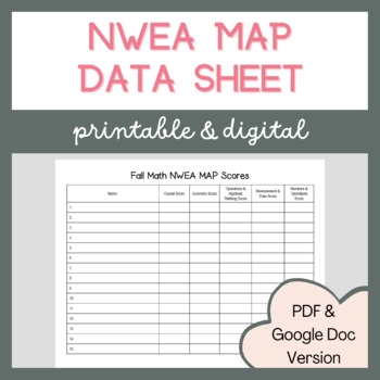 Preview of NWEA MAP Data Sheet