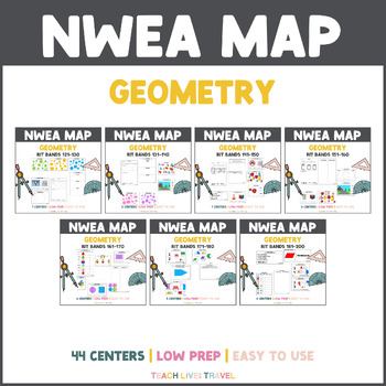 Preview of NWEA MAP Math Testing - Geometry Centers Bundle - RIT 121-200