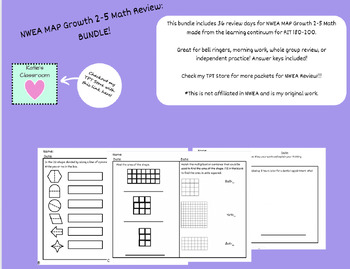 Preview of NWEA MAP Growth 2-5 Math Practice BUNDLE (Geometry, Story Problems, Decimals!)