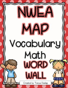 Preview of NWEA MAP Math Academic Vocabulary Word Wall RIT 151-220, Color Coded