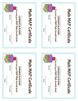 Preview of NWEA MAP Math Growth Goal Certificates