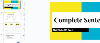 Preview of NWEA MAP Practice Slides_Complete Sentences 