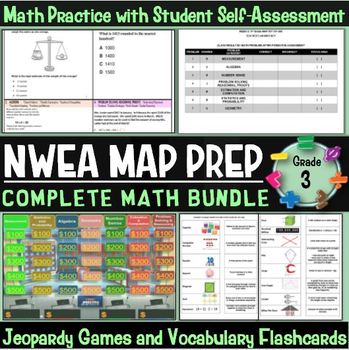 Preview of NWEA MAP Prep Math 3rd Grade Bundle