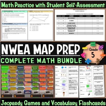 Preview of NWEA MAP Prep Math 5th Grade Bundle