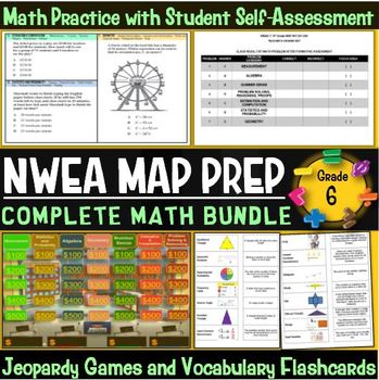 Preview of NWEA MAP Prep Math 6th Grade Bundle