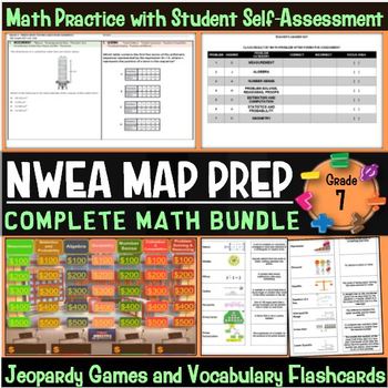 Preview of NWEA MAP Prep Math 7th Grade Bundle