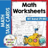 NWEA MAP Prep Math Practice Worksheets RIT Band 171-180 Distance Learning