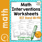 NWEA MAP Prep Math Practice Worksheets RIT Band 181-190 Distance Learning