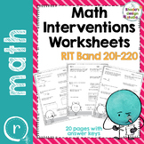 NWEA MAP Prep Math Practice Worksheets RIT Band 201-220 Distance Learning