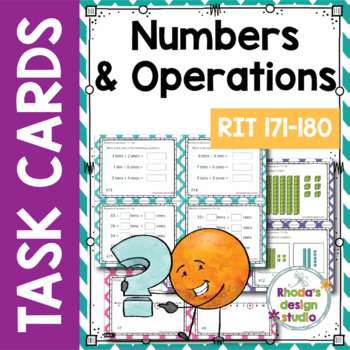 Preview of NWEA MAP Prep Numbers and Operations Math Task Cards RIT Band 171-180