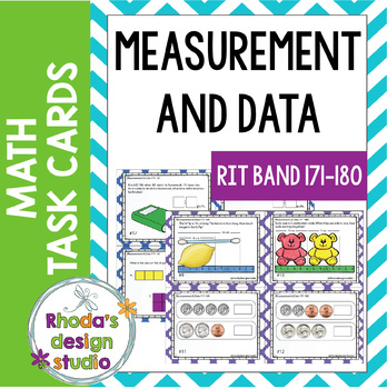 Preview of NWEA MAP Prep Measurement and Data Math Task Cards RIT Band 171-180