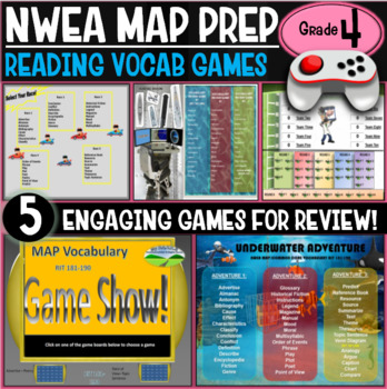 Preview of NWEA MAP No Prep Reading Games 4th Grade RIT 191-200
