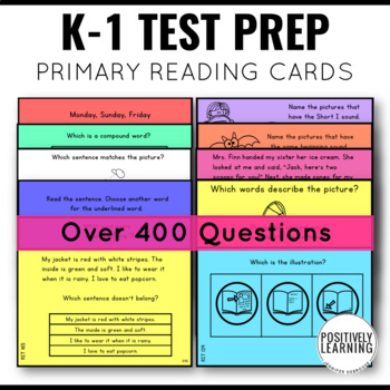 Preview of NWEA MAP Reading Test Prep Practice Cards - Kindergarten First Grade