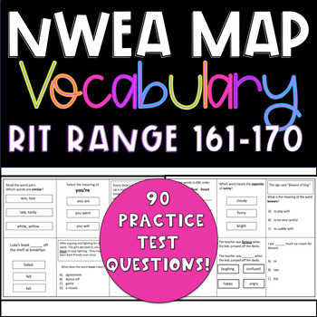 Preview of NWEA MAP Test Prep Vocabulary RIT Range 161-170  Practice Questions