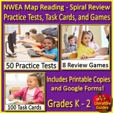 NWEA MAP Reading Bundle Practice Tests and Games K - 2 Printable & Self-grading!