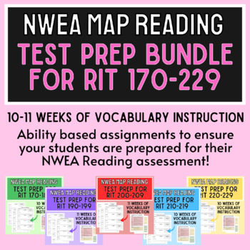 Preview of NWEA MAP Reading Test Prep Bundle Grades 3-8 (10-11 WEEKS)