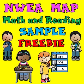 Preview of NWEA MAP Reading and Math SAMPLE FREEBIE:  Kinder and 1st distance learning