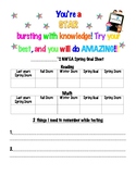 NWEA MAP- Spring Goal Sheet with Inspirational Quote