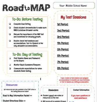 Preview of NWEA MAP Test Day Information Sheet