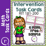 NWEA Map Math Test Prep Task Cards RIT Band 180-200 Interventions