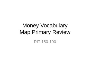Preview of NWEA Math Money DesCartes Vocabulary Primary MAP Review