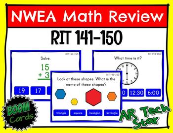 Preview of NWEA Math Review RIT Band 141-150 Set 1 Boom Cards