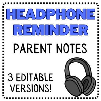 Preview of Headphones Parent Note | Headphones Reminder Letter | Headphones for Testing