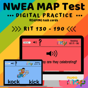 Preview of NWEA Practice on Boom Cards Bundle (RIT: 130-190)