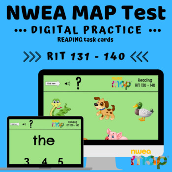Preview of NWEA Practice on Boom Cards (RIT: 131-140)