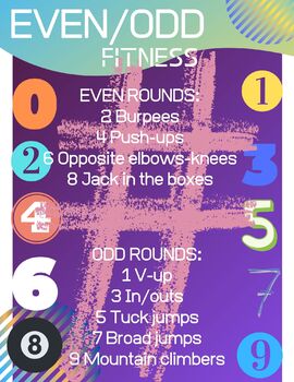 Preview of Kids Movement and Exercise - "Even/Odd Fitness" Game