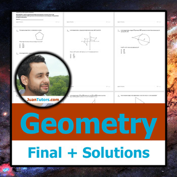 Preview of NY Geometry Final Exam + Student-Ready Solutions (NY Regents Geometry Regents)