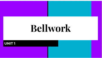 Preview of NY Living Environment Unit 1 [Bellwork] [Do Now] [Exit Ticket]