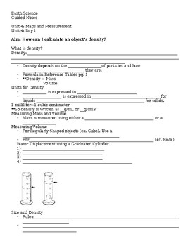 Preview of NY Regents Earth Science Maps and Measurements Unit Guided Notes