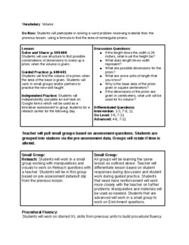 Preview of NYC Envision 2.0 5th Grade Unit 10: Volume Lesson Plans