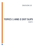 NYC Envision 2.0 Math Exit Slips for TOPIC 1 and TOPIC 2