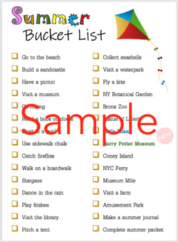 NYC Summer Bucket List by EduInspo | TPT