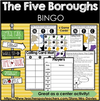 Preview of NYC The Five Boroughs Bingo