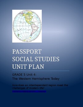 Preview of NYCDOE Passport S.S. 5th Grade Unit Plan- Unit 4: The Western Hemisphere Today