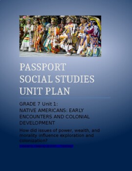 Preview of NYCDOE Passport S.S. Gr.7UNIT PLAN Unit 1:Native Americans/Colonial Development