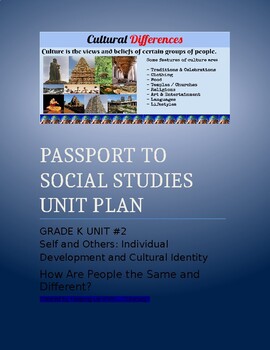 Preview of NYCDOE Passport S.S.  Grade K Unit Plan Unit 2: Self & Others: Cultural Identity