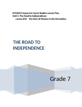 Preview of NYCDOE Passport to S.S. Gr 7 Unit 2:The Road to Independence Lesson #18