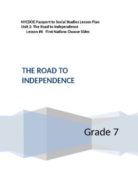 Preview of NYCDOE Passport to S.S. Gr 7 Unit 2:The Road to Independence Lesson #6