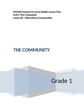 Preview of NYCDOE Passport to S.S. Grade 1 Unit 3: The Community Lesson #4