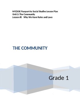 Preview of NYCDOE Passport to S.S. Grade 1 Unit 3: The Community Lesson #5