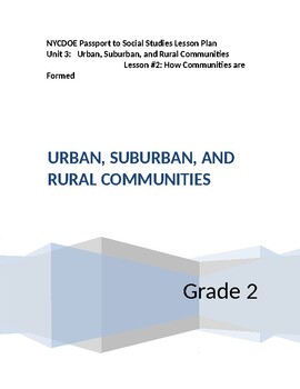 Preview of NYCDOE Passport to S.S. Grade 2 Unit 3: Urban, Suburban, & Rural Comm. Lesson #2