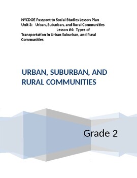 Preview of NYCDOE Passport to S.S. Grade 2 Unit 3: Urban, Suburban, &Rural Comm. Lesson #4